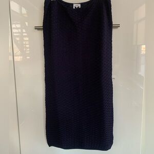 Missoni Navy Blue, Purple Knit Textured Skirt w Silvery Shimmer
